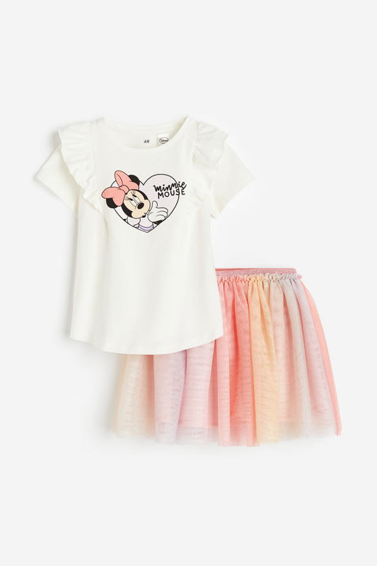 Set falda tutu camisa niña H&M minnie disney