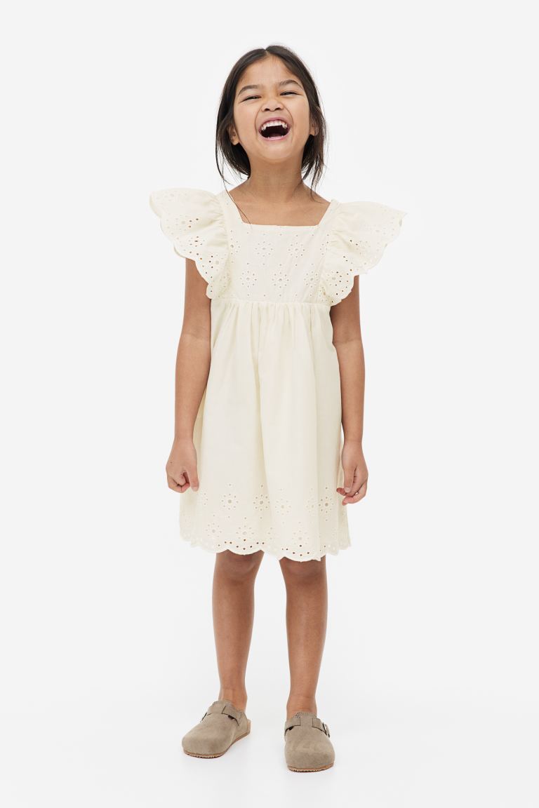 Vestido blanco revuelos niña H&M