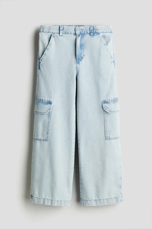 Pantalon cargo jeans azul H&M niña