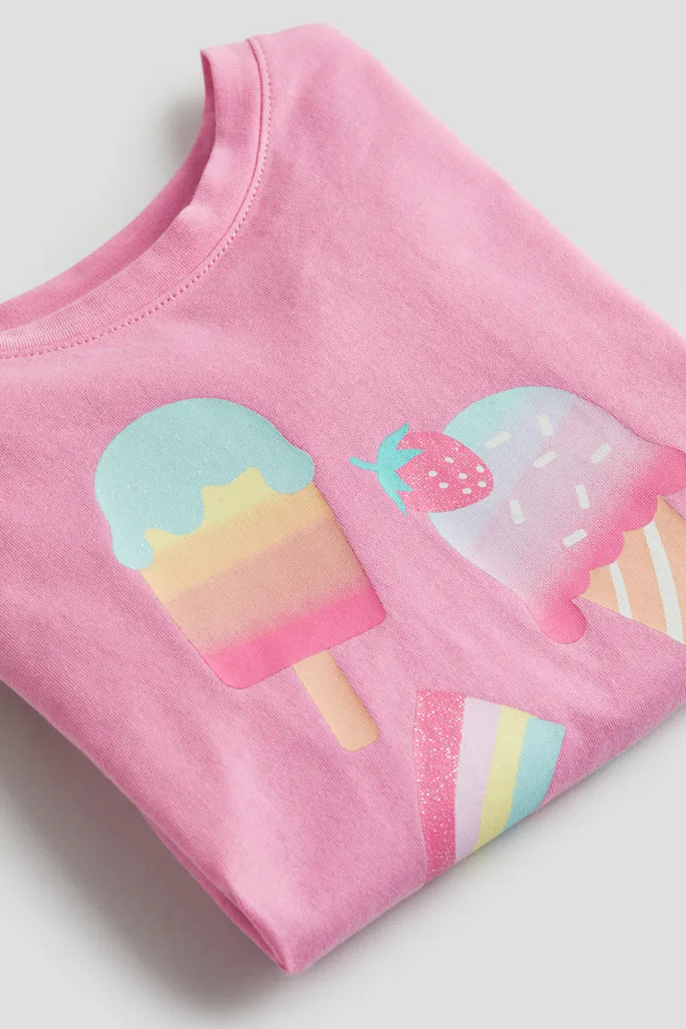 Camisa rosada helado ice cream cono H&M niña