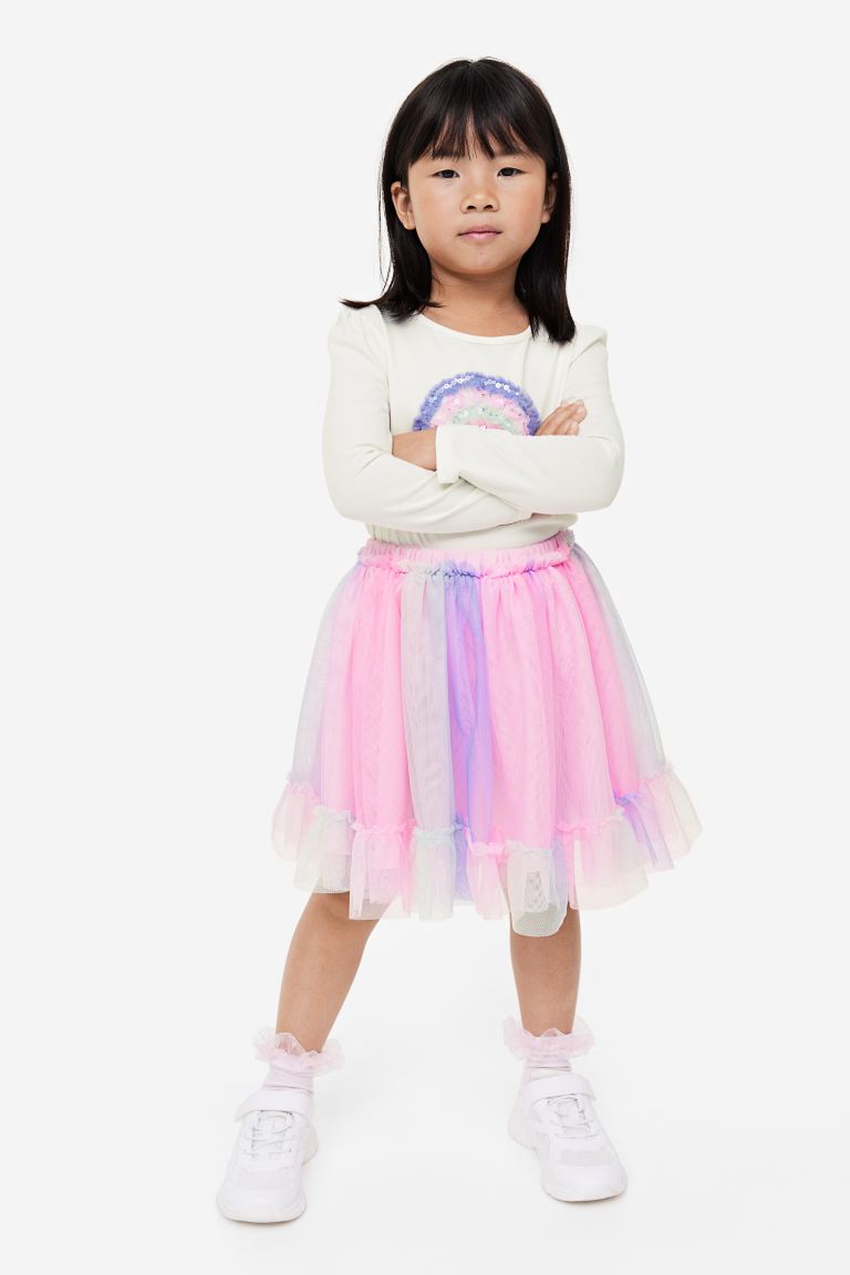 Set falda tutu camisa niña H&M arcoiris