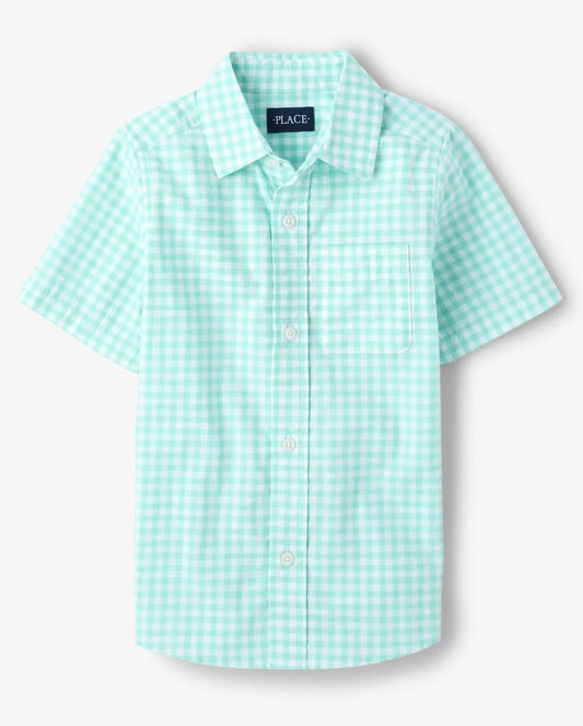 Camisa formal cuadros verde menta Childrens Place  adulto