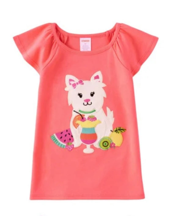 Camisa anaranjada perrito frutas Gymboree niña