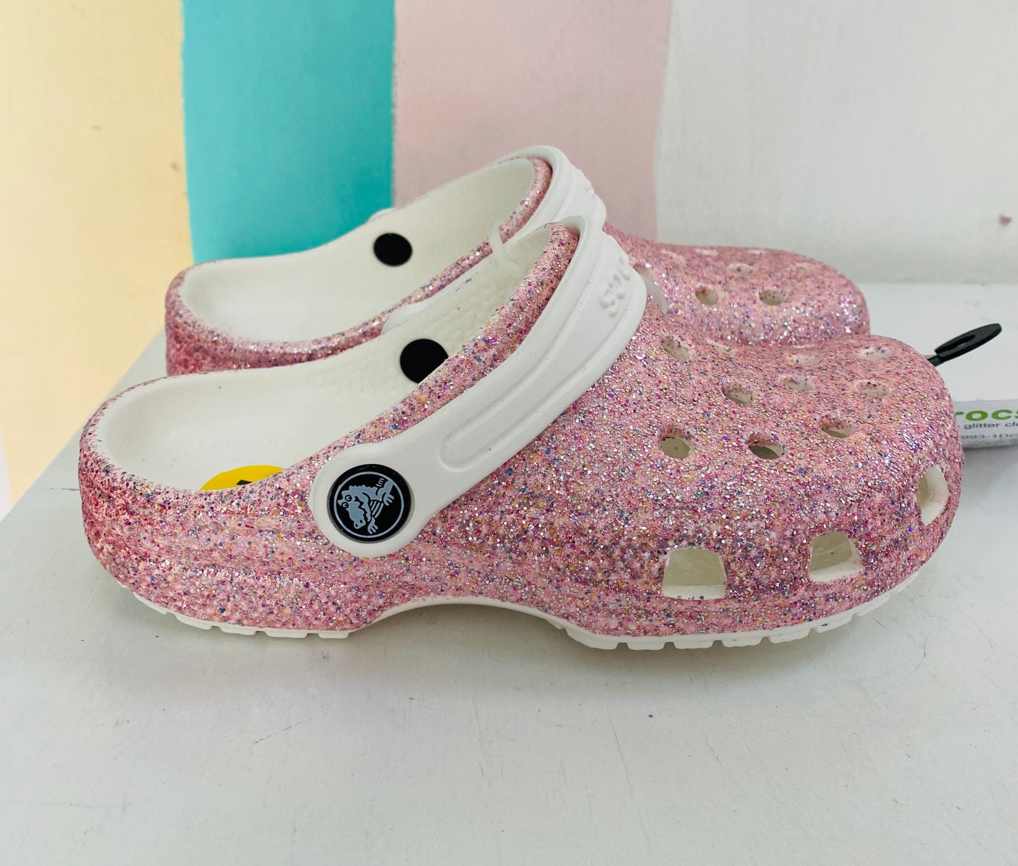 Crocs rosadas glitter Niña