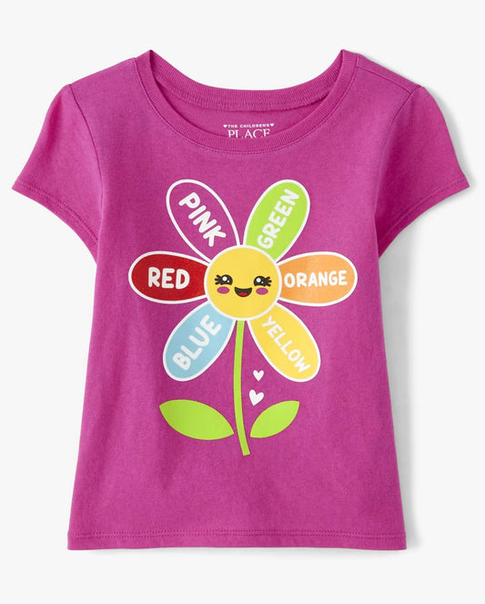 Camisa rosada fucsia flor carita Childrens Place niña