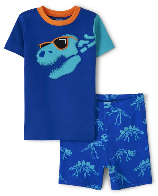 Set 2 piezas Pijama Gymboree azul dinosaurio