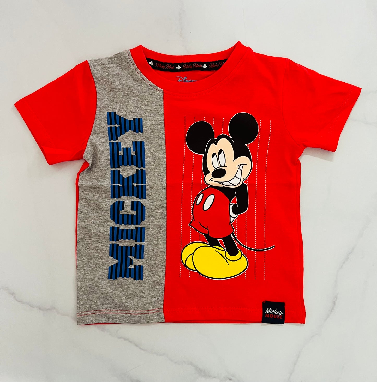 Camiseta Mickey roja/gris