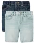 Calzoneta Short Jeans childrens place niño azul claro y azul oscuro