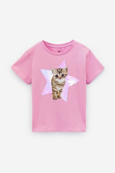 Camisa morada gato h&m niña