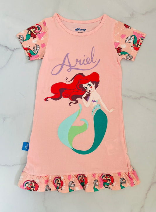 Pijama Vestido Sirena Ariel Disney rosado niña