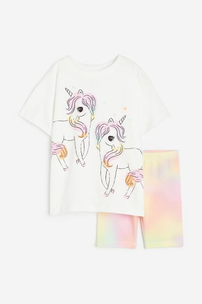 Set 2 piezas blanco unicornio H&M niña