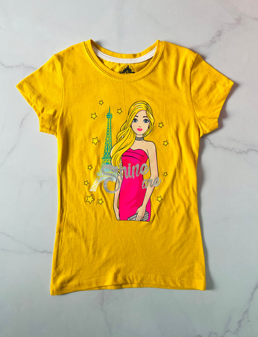 Camisa Barbie amarilla niña