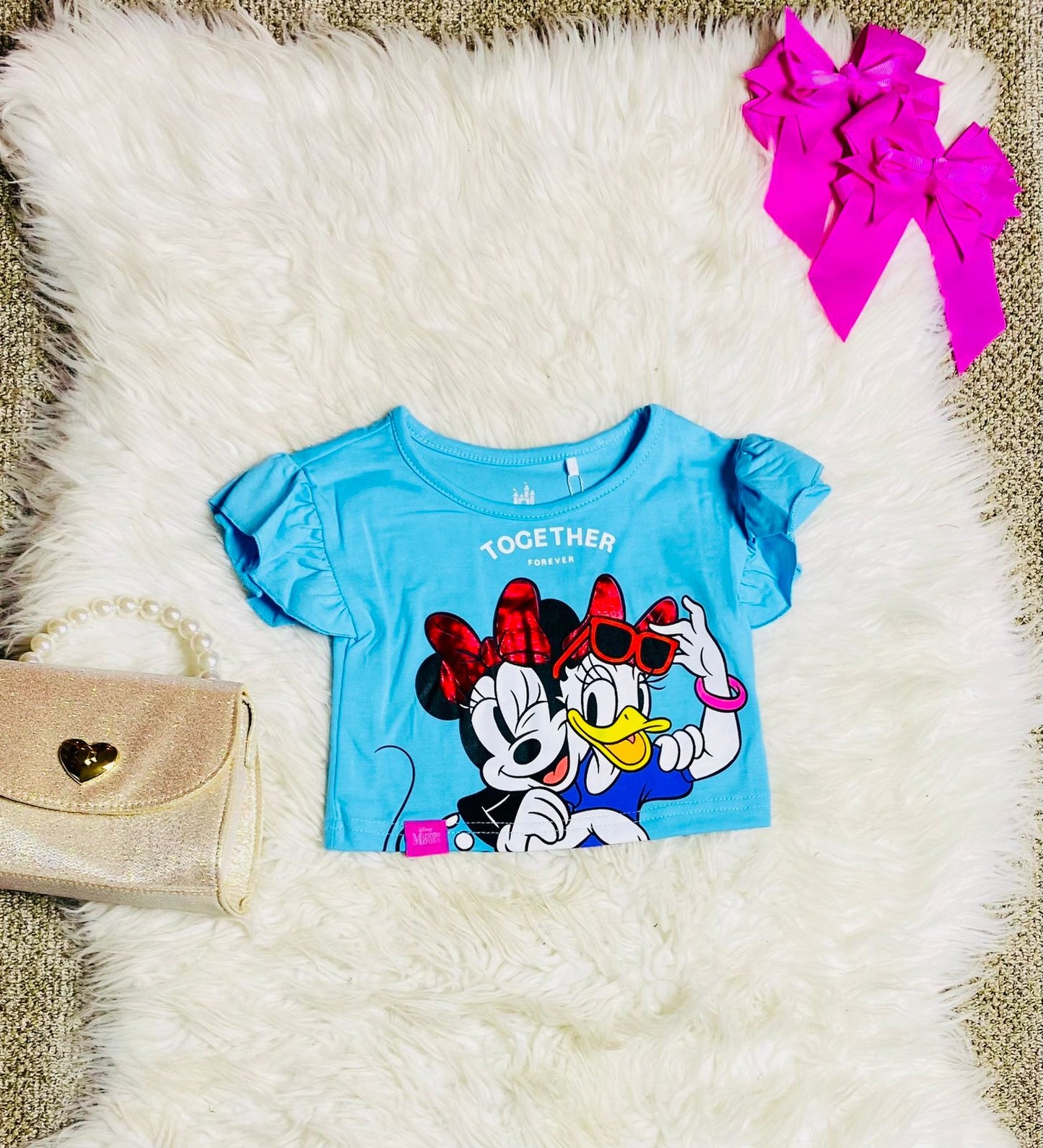 Camisa azul celeste Minnie bebe niña