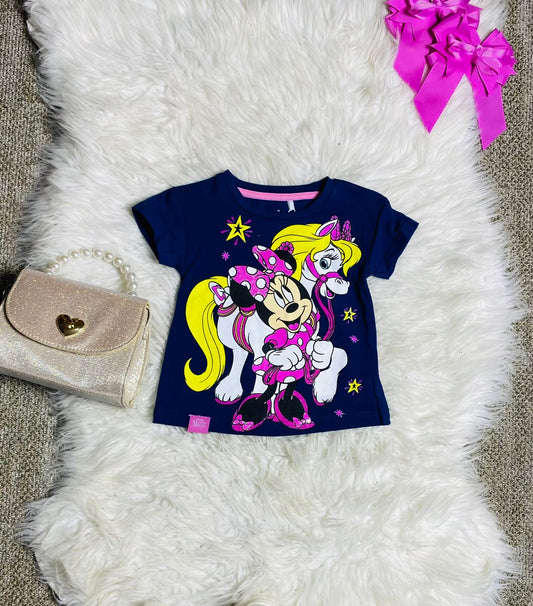 Camisa azul Minnie bebe niña unicornio