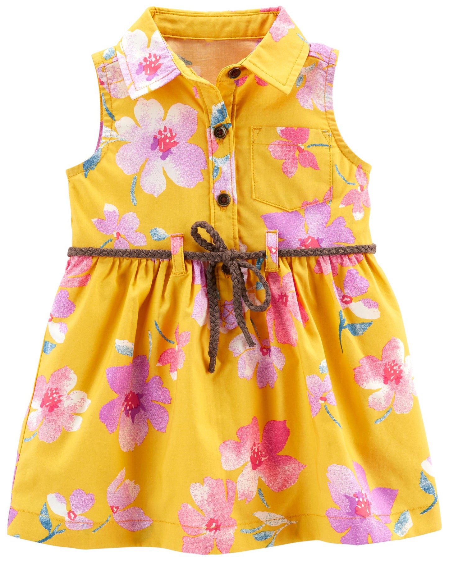 Vestido amarillo flores con faja Carters niña 12m a 12 años