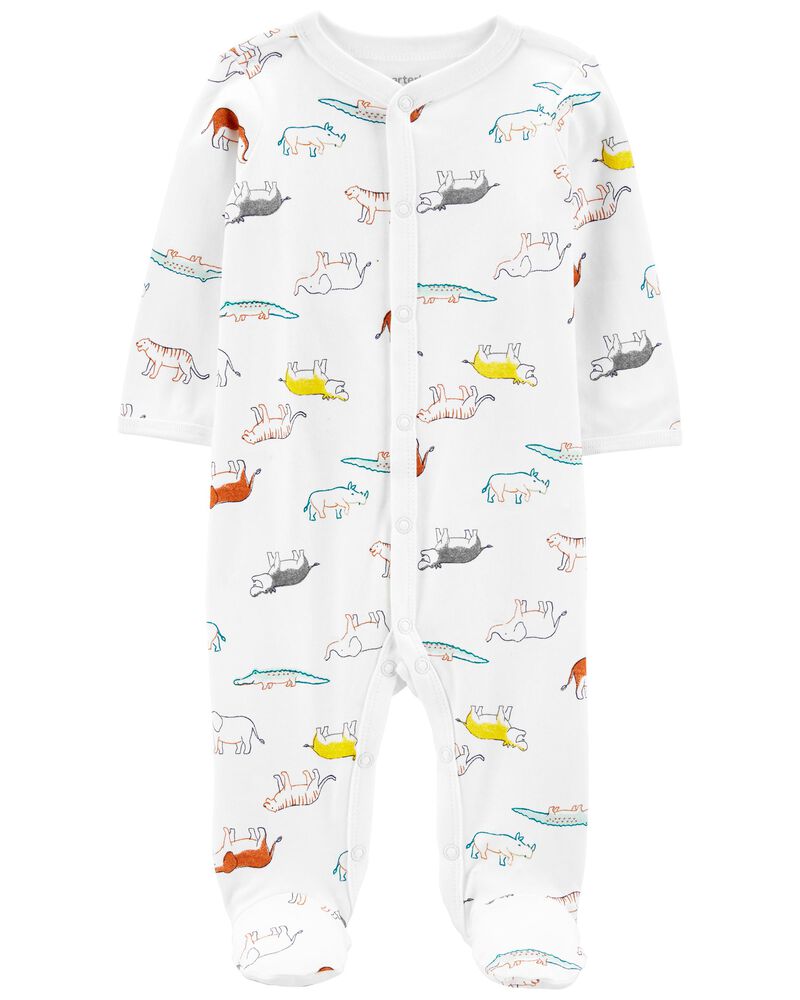 Pijama blanca elefante animales Carters bebe niño