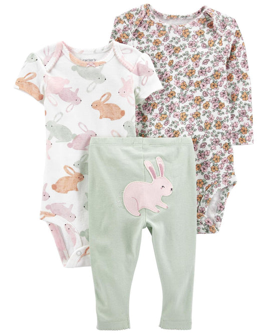 Set 3 Piezas bebe niña carters mameluco buzo