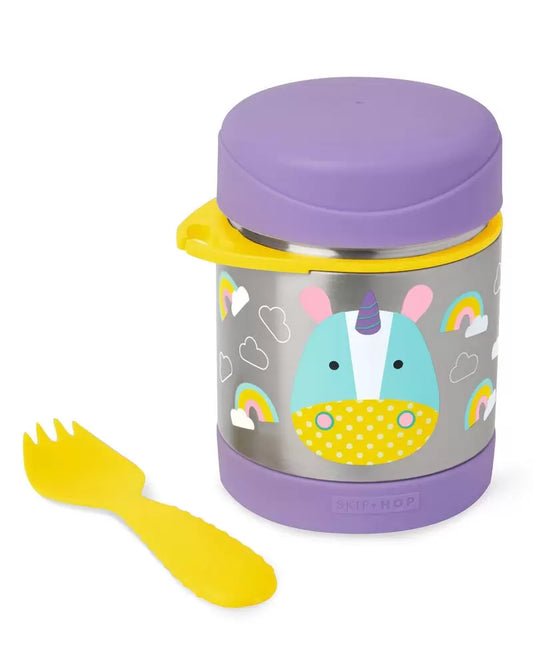 Termo contenedor termico Skip Hop unicornio con tenedor amarillo