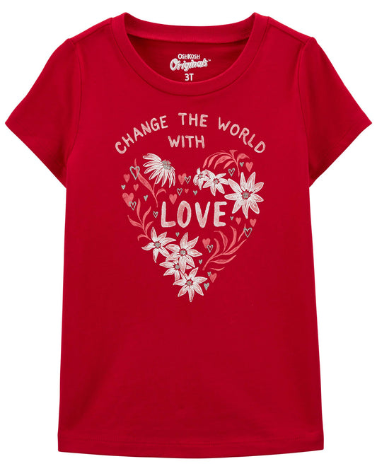 Camisa roja niña corazon love Oshkosh