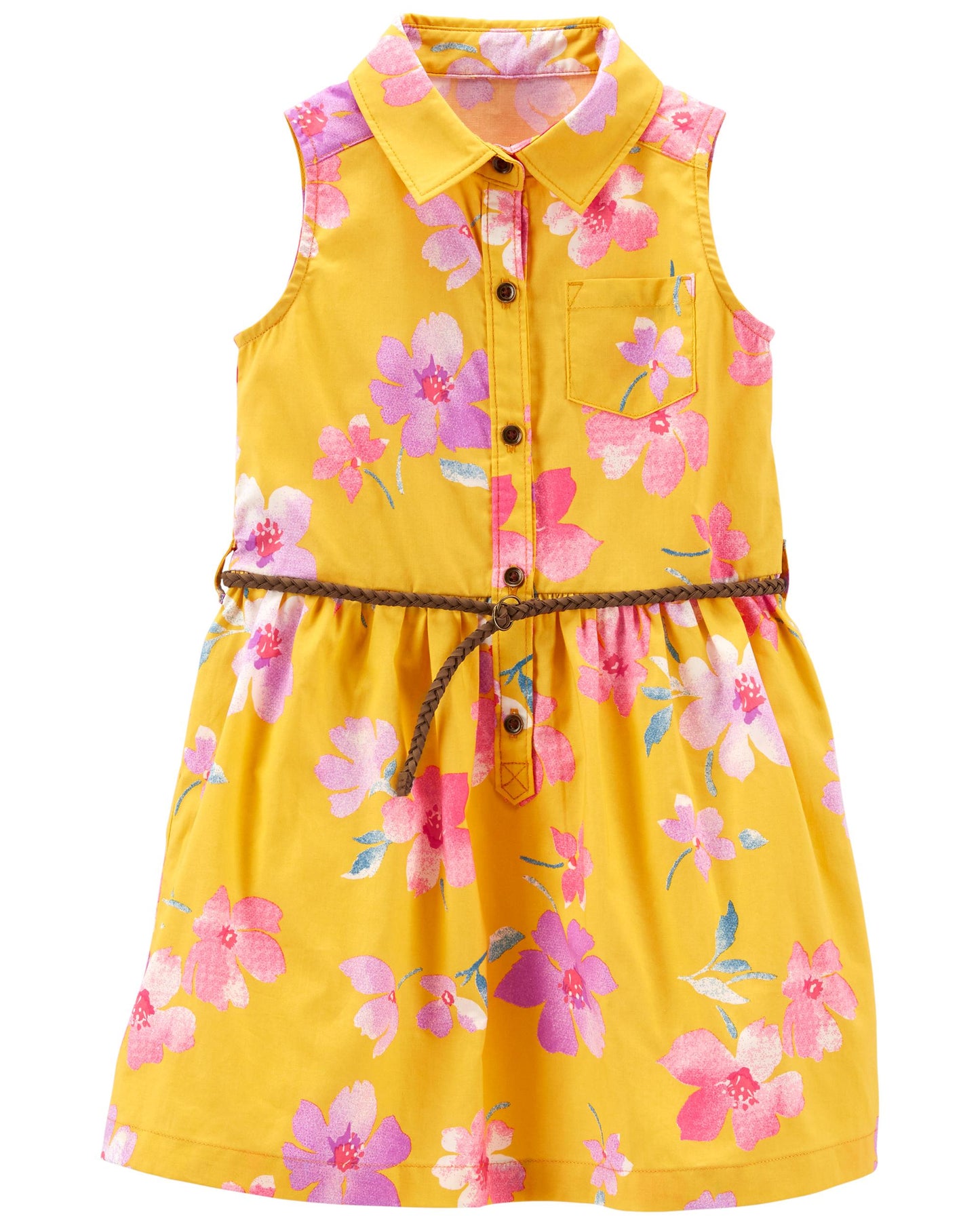 Vestido amarillo flores con faja Carters niña 12m a 12 años