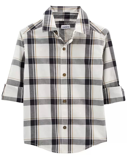 Camisa cuadros blanca y negro Carters niño formal