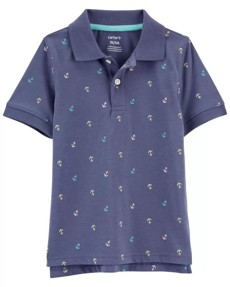 Camisa azul polo anclas carters niño