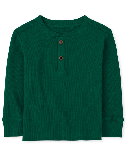 Camisa Henley verde Childrens Place niño algodon