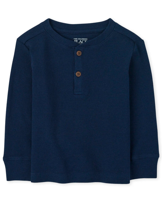 Camisa azul henley Childrens Place niño algodón