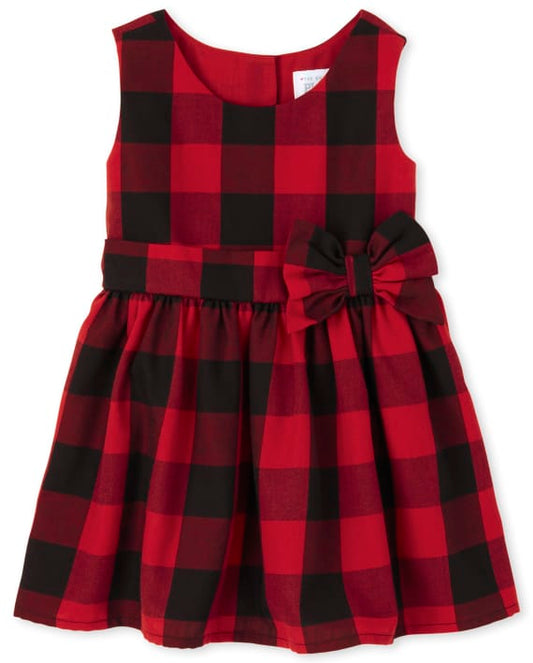 Vestido niña Children's Place cuadros rojo 12m a 5T