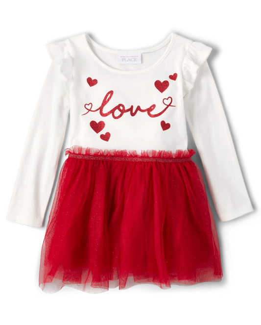 Vestido love rojo childrens place niña