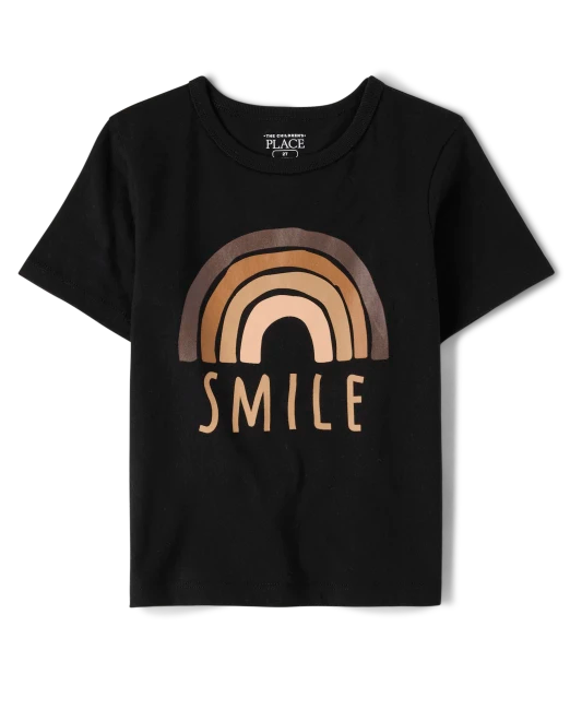 Camisa negra arcoiris smile Childrens Place niña