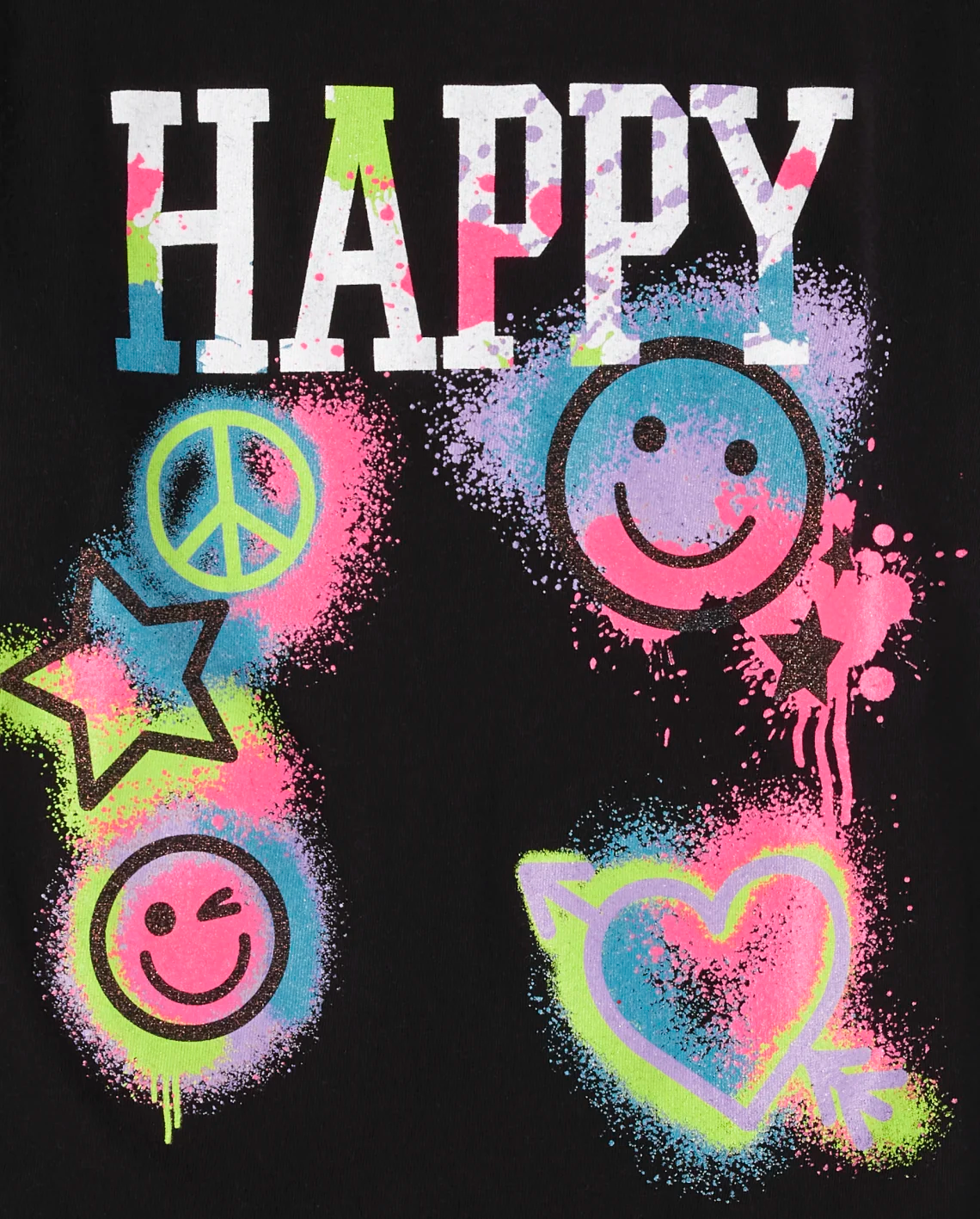 Camisa negra happy caritas Childrens Place niña