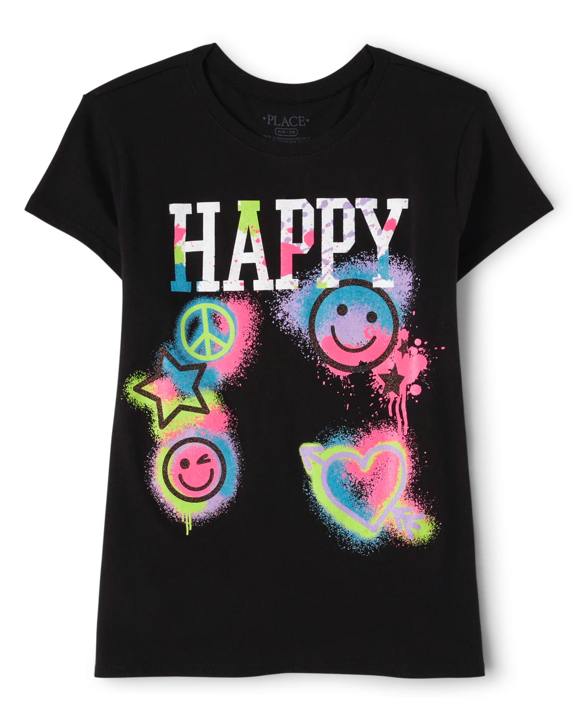 Camisa negra happy caritas Childrens Place niña