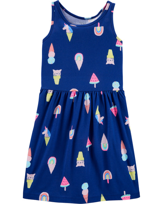 Vestido azul carters unicornio paleta cono ice cream