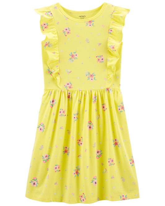 Vestido amarillo revuelos Carters flores 4-12 años