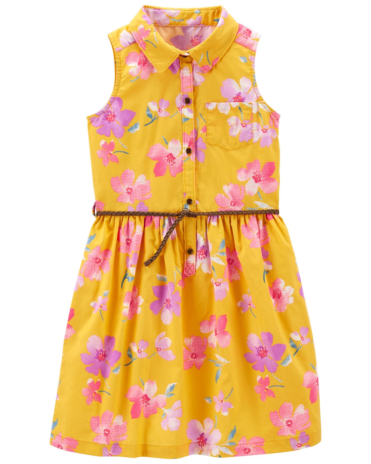 Vestido amarillo flores con faja Carters niña 12m a 12 años