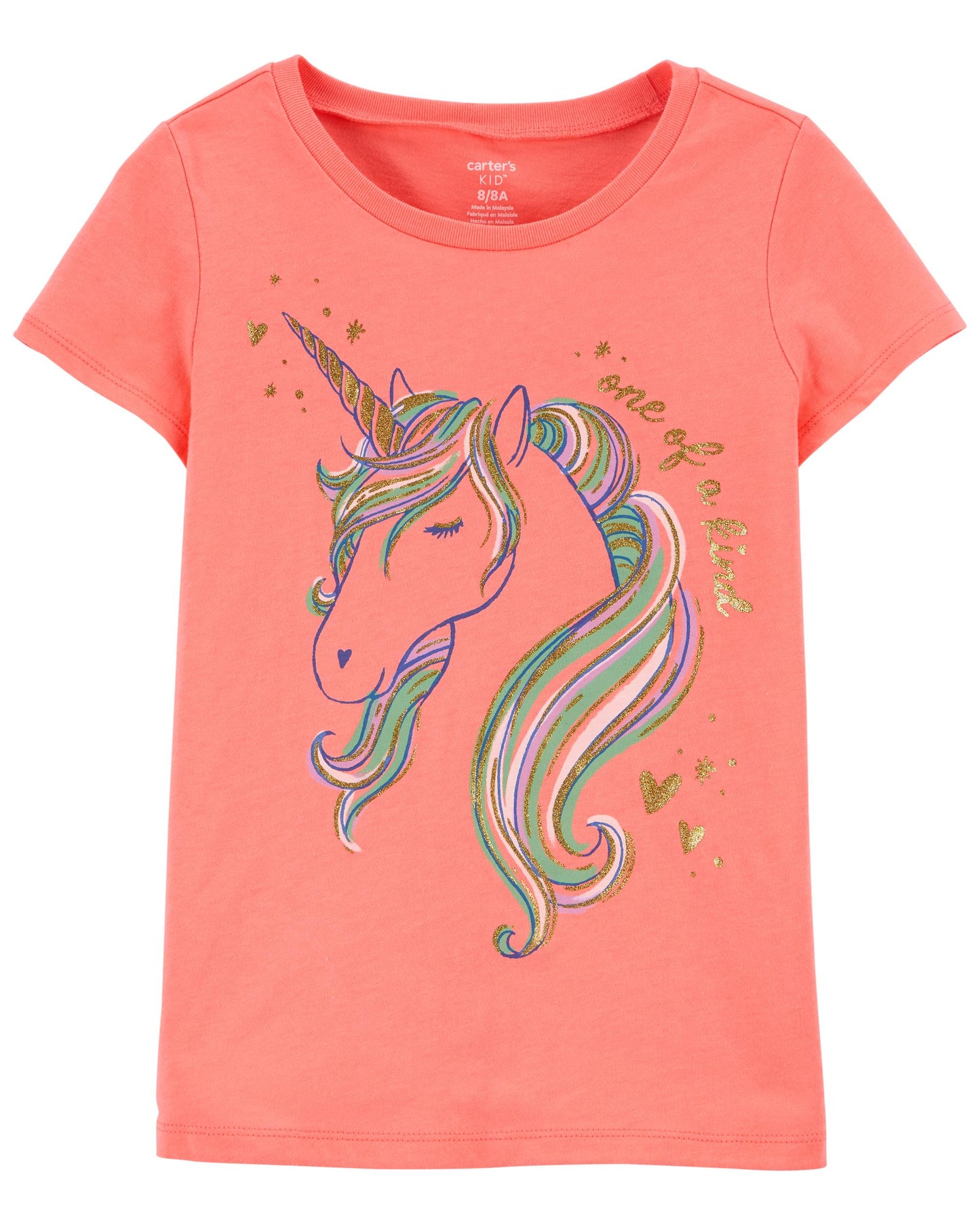 Camisa anaranjado unicornio Carters niña