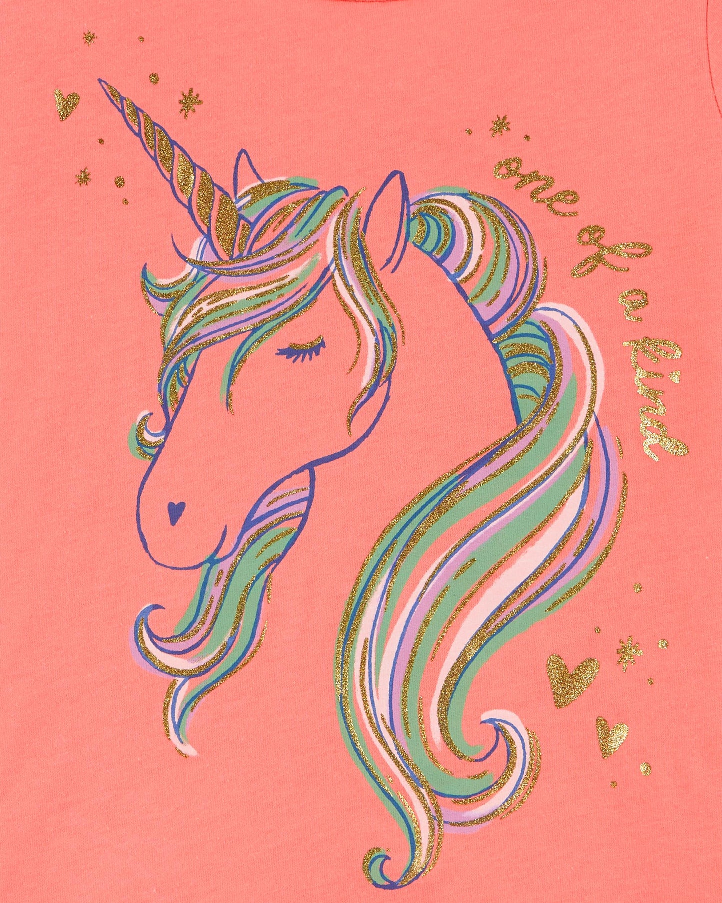 Camisa anaranjado unicornio Carters niña