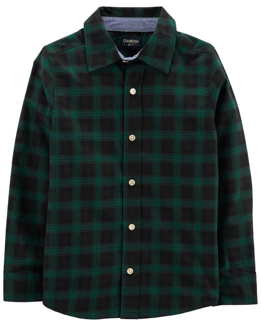 Camisa verde cuadros Oshkosh niño  formal 2 a 12 años