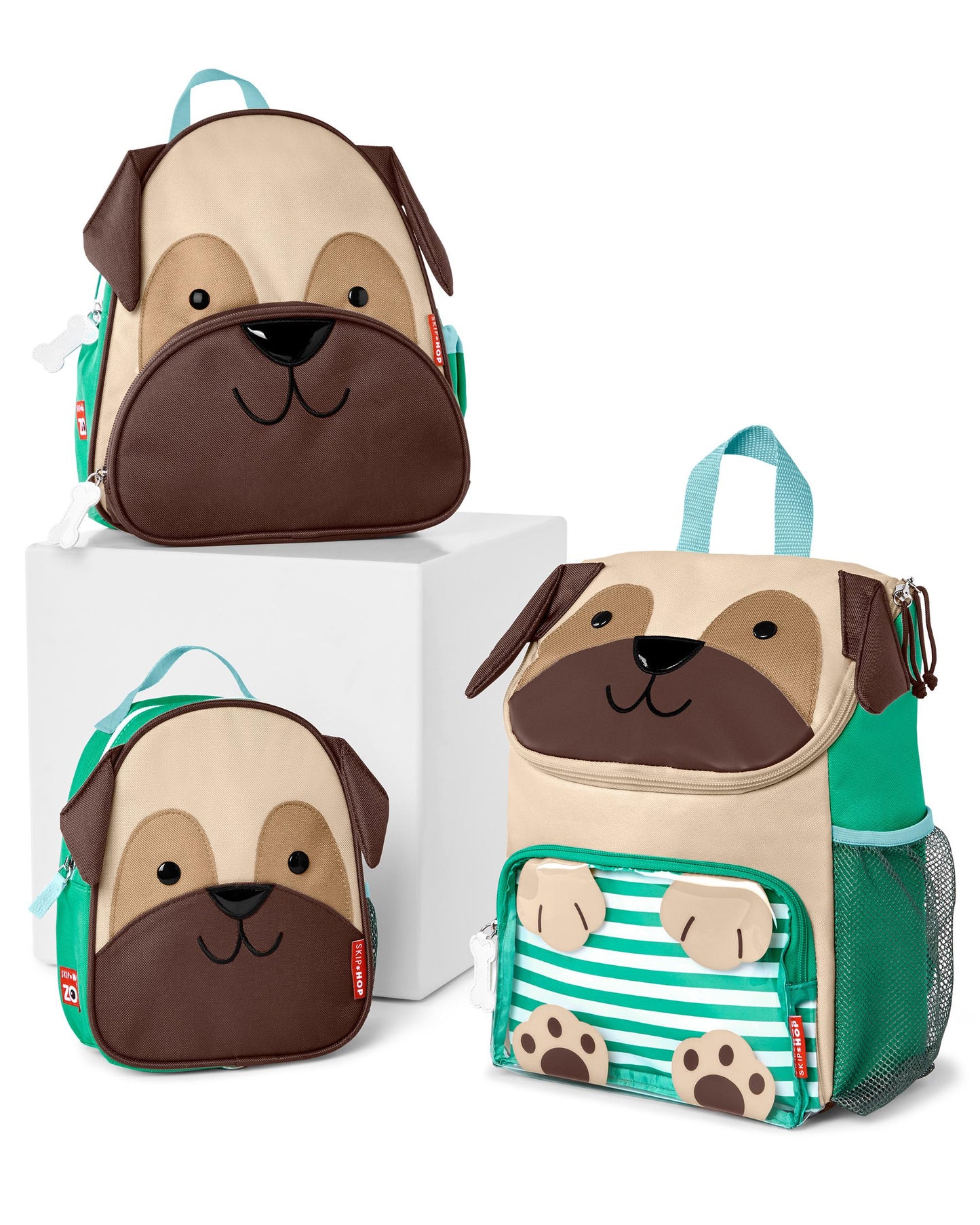 Mochila Skip hop perrito verde café grande