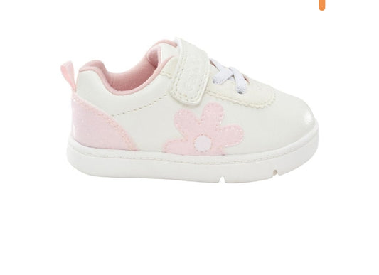 Tenis blancos flor rosada  carters bebe