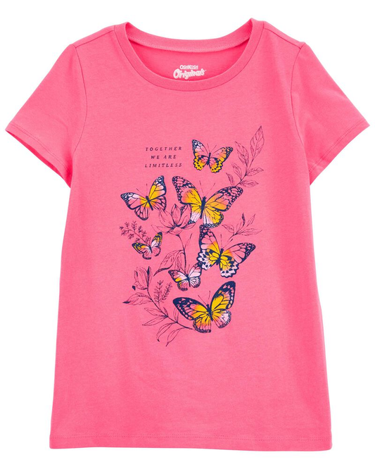 Camisa rosada mariposas oshkosh niña