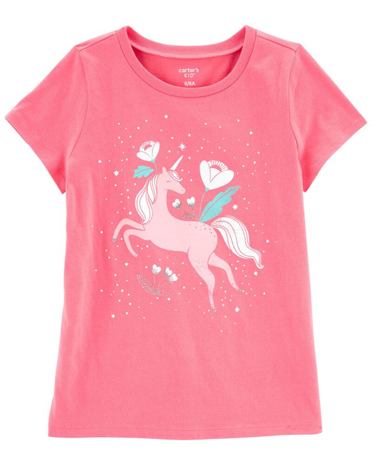 Camisa rosada unicornio Carters niña