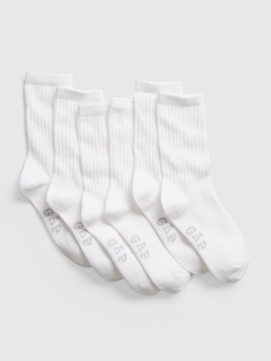Set 6 calcetines blancos altos Childrens place niña niño unisex