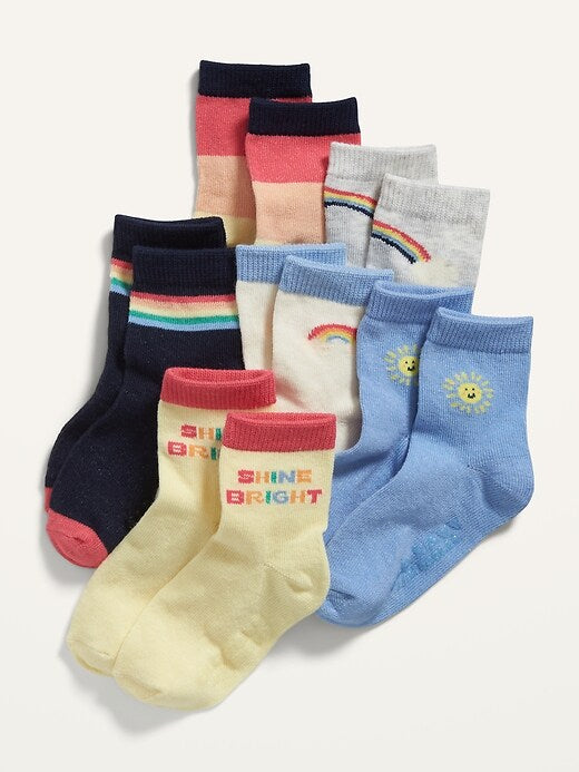 Set 6 Calcetines Old Navy niña arcoiris