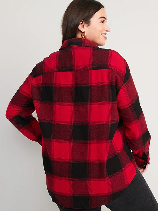 Camisa cuadros roja Old Navy Mujer