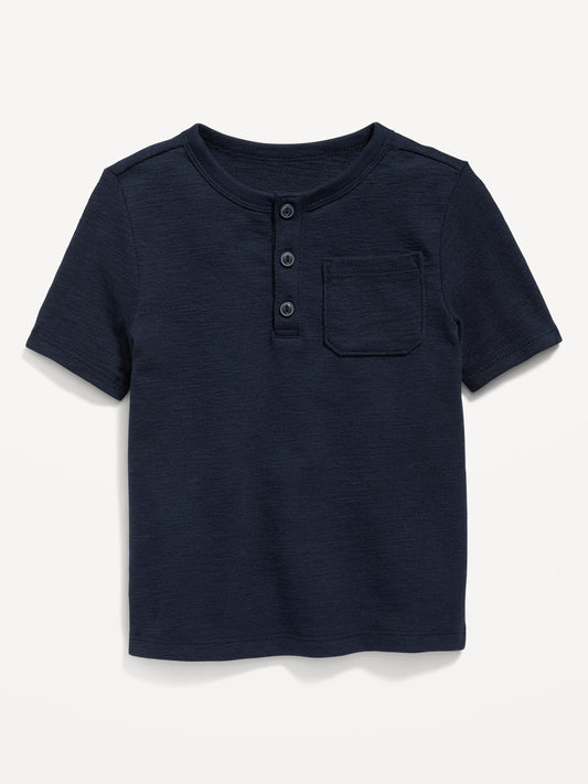 Camisa azul henley bolsa Old Navy niño