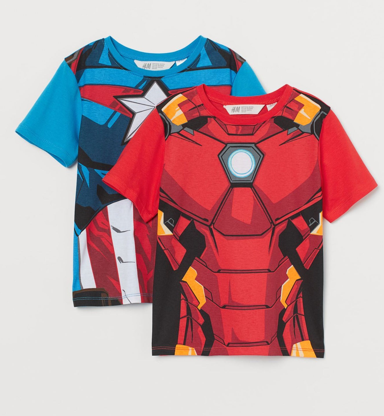 Set 2 Camisas Marvel H&M capitan america iron man