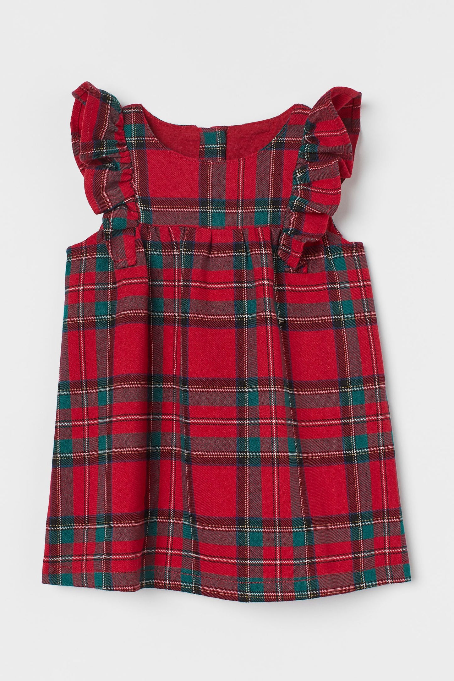 Vestido H&M niña rojo cuadros ruffle