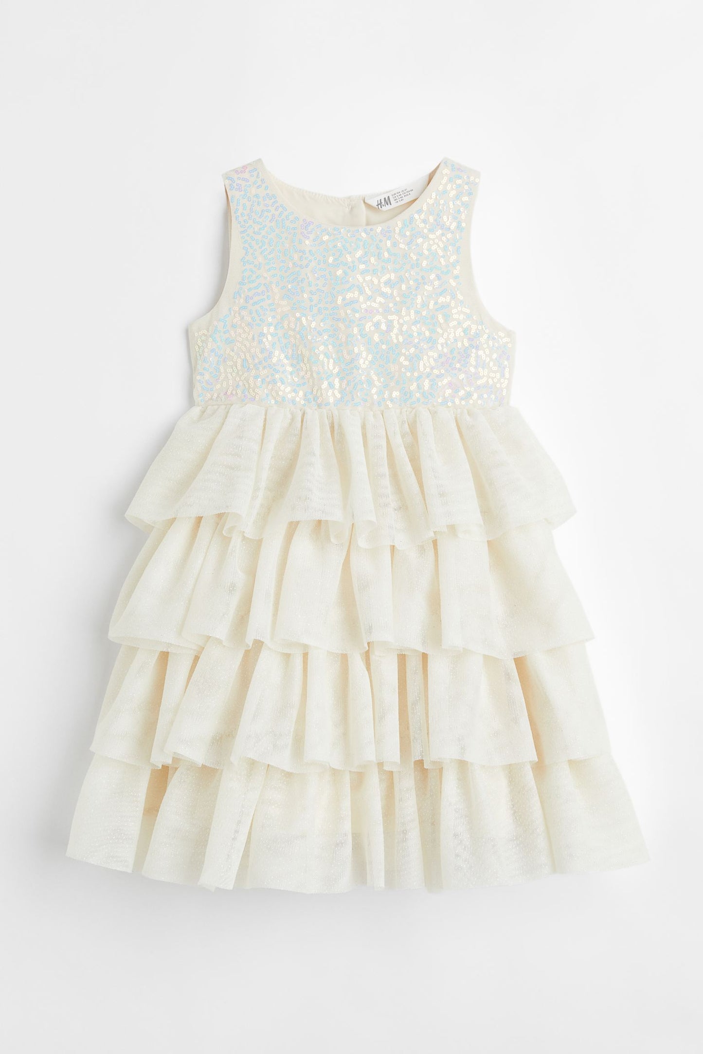 Vestido niña blanco H&M tulle glitter